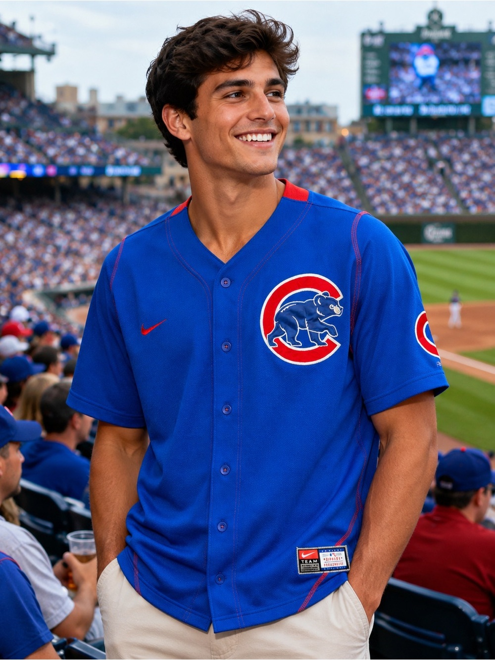 Nike Men’s Chicago Cubs MLB Baseball Jersey Small Blue Fan Gear Dri Fit